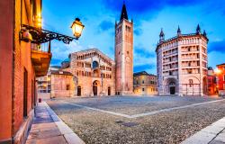 Parma's Piazza Duomo at dusk