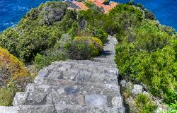 Staircase leading down to village of Monesteroli in Liguria 