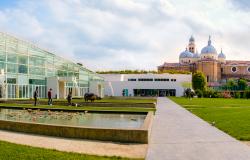 Orto Botanical Garden of Padua Unesco Heritage Site in Italy and the Santa Giustina cathedral in background 