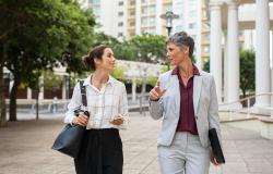 two business women in conversation