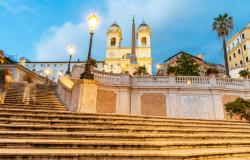 Spanish Steps in Rome at night