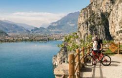 Cycle path along Lake Garda in Italy