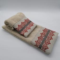 Towel set composed of bath towel and hand towel