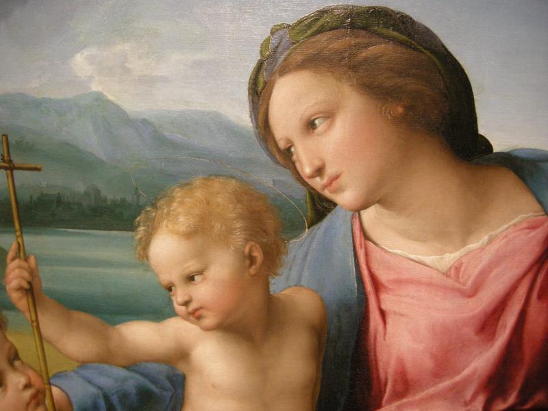 Detail from Madonna Alba painting by Raphael