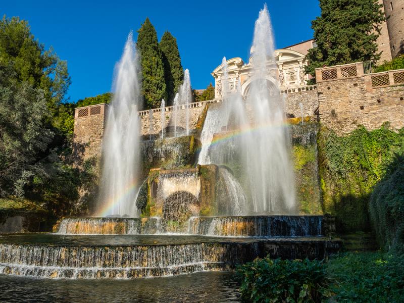 A fountain at Villa d'Este in Tivoli Italy