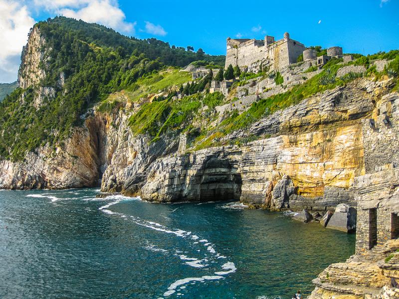 Byron's Grotto and the Castle of Portovenere, Liguria