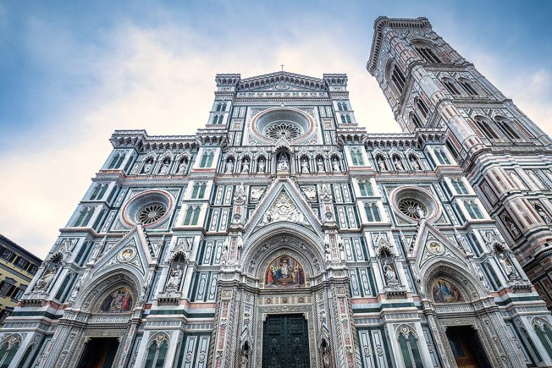 Facade of Santa Maria del Fiore Cathedral in Florence