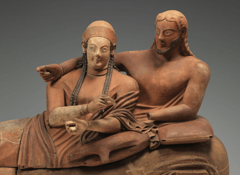 Etruscan terracotta sarcophagus Courtesy Louvre Museum