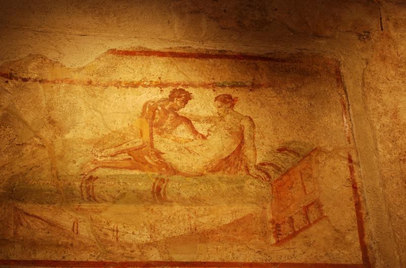 Erotic fresco in Pompeii 