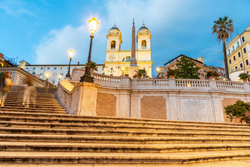 Spanish Steps in Rome at night