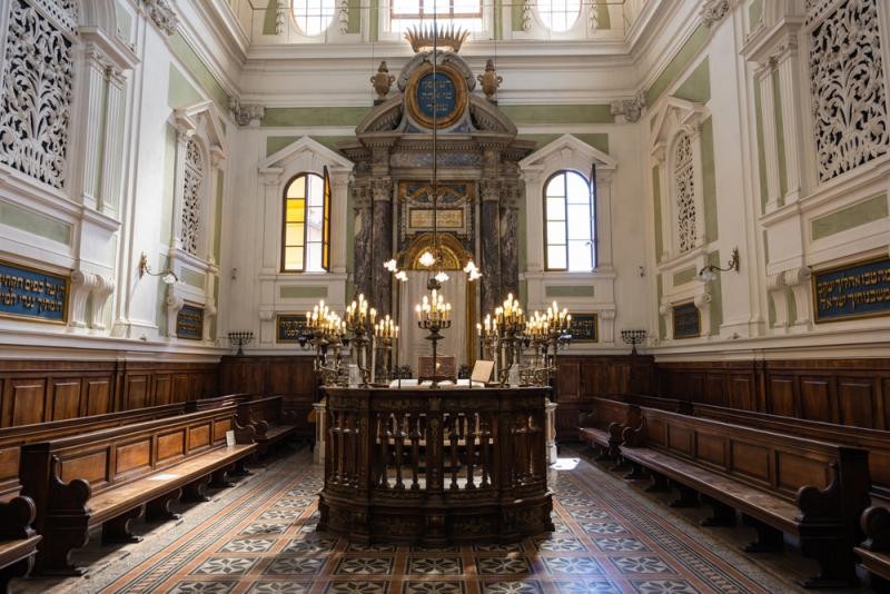 Interior of the synagogue of Siena, Italy