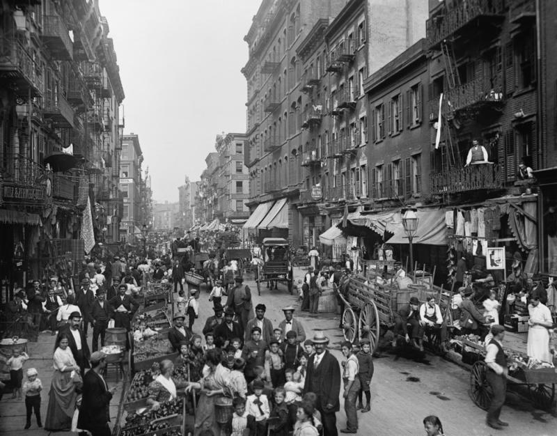 Mulberry Street in New York City in the early 20th century