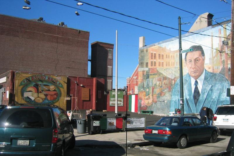 Frank Rizzo mural in the Italian market