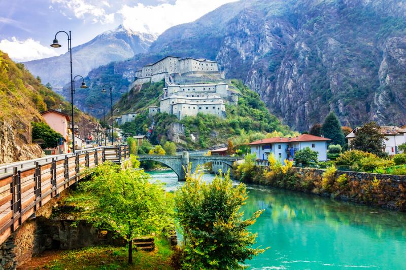 Medieval castles of Italy - Bard fortress in Valle d'Aosta