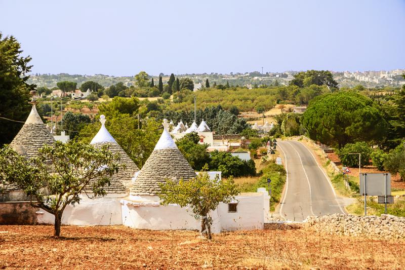 Countryside road in Puglia's Itria Valley