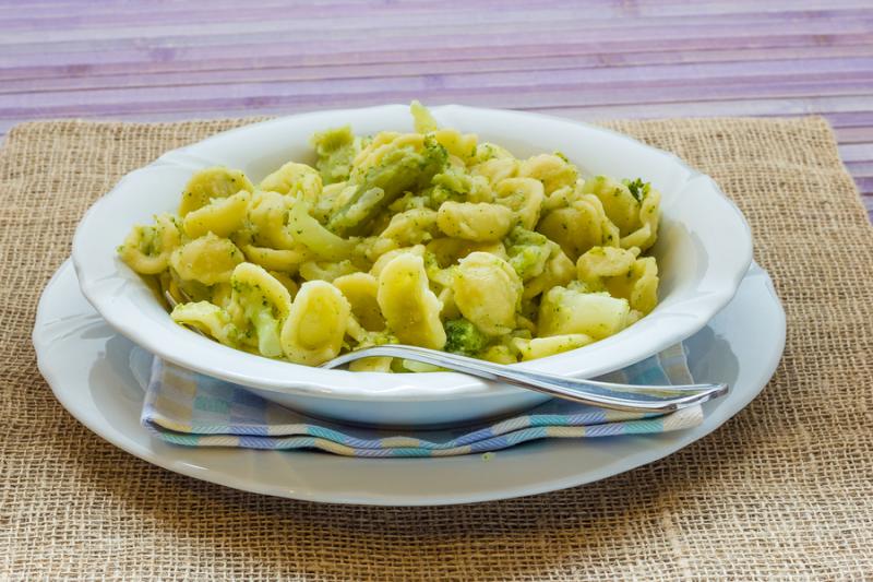 Orecchiette pasta with turnip tops