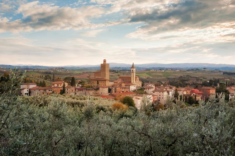 Panoramic view of Vinci, birthplace of Leonardo