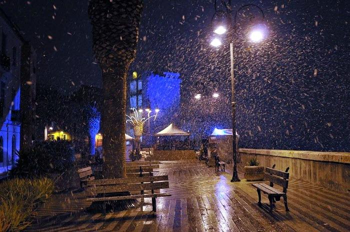 Snowing in Cagliari